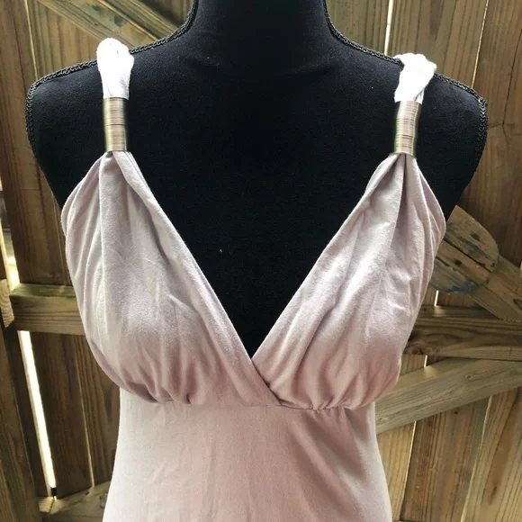 Vertigo Sleeveless Sexy V-Neck Gray & Silver Top Size M - Picture 4 of 8